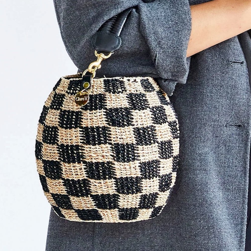 Clare V. Pot De Miel checkered bag NEW - Picture 5 of 15